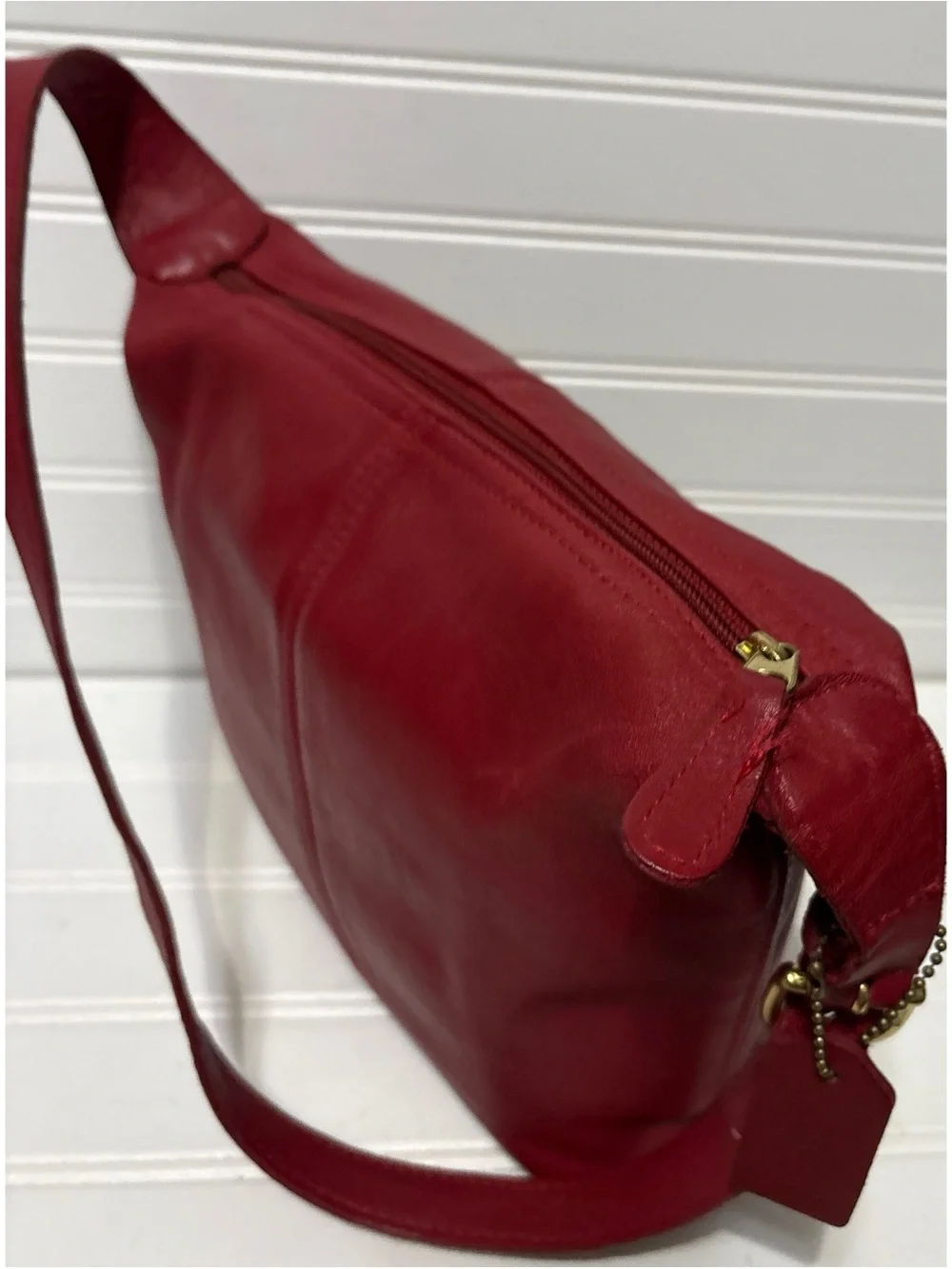 COACH Vintage Red Soft Leather Soho Slouchy Hobo Bucket Shoulder Bag Tote 4148
